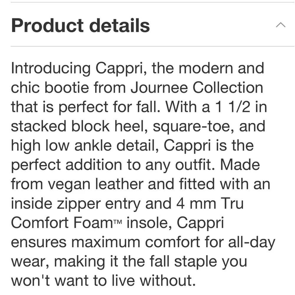 Journee Collection Cappri Dark Brown Vegan Leather Square Toe Ankle Booties 7.5‎